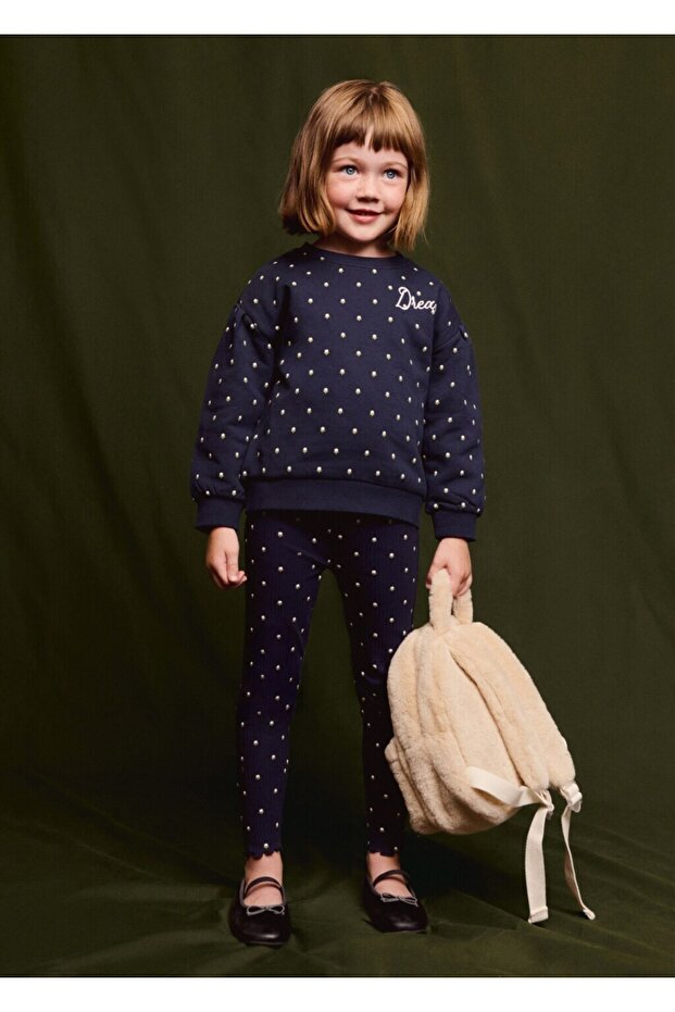 Çiçek desenli işlemeli sweatshirt - 4