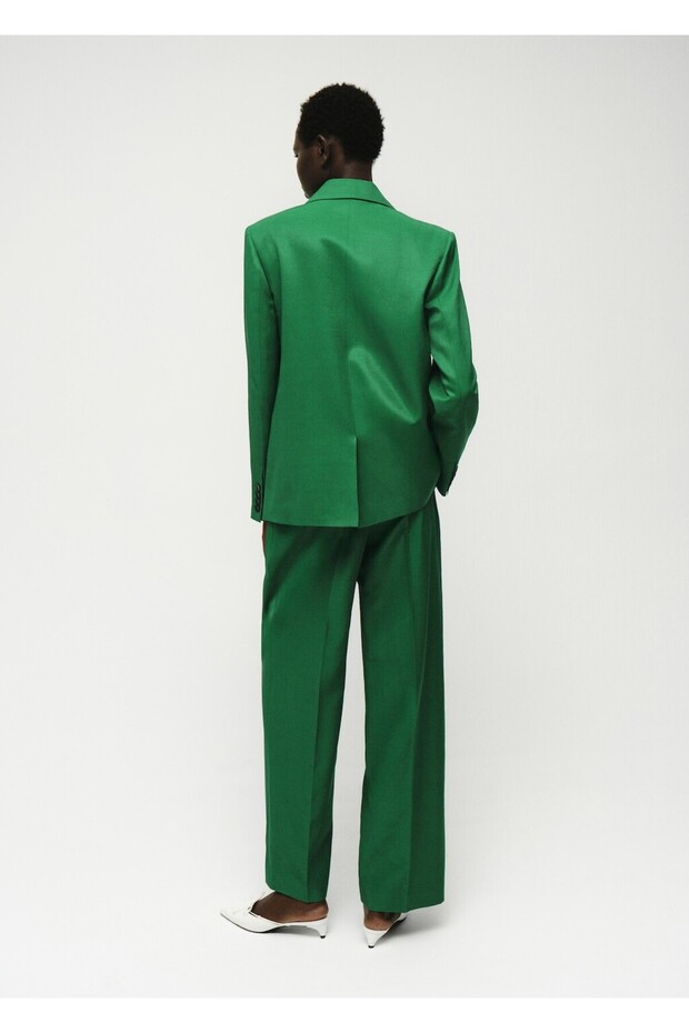 Keten karışımlı blazer ceket - 4