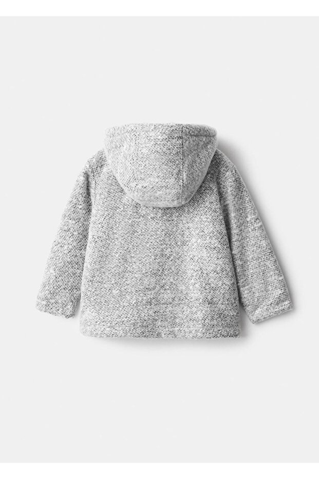 Kapüşonlu triko palto - 3