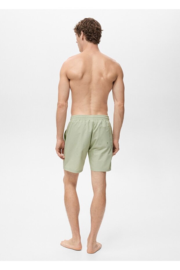 Gofre kumaşlı şort mayo - 4