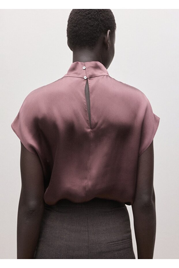 %100 saten ipek bluz - 4