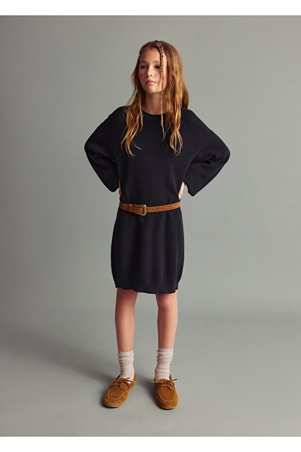 Örgü midi elbise - 2