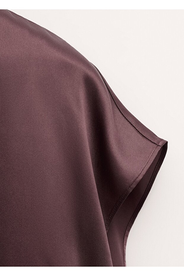 %100 saten ipek bluz - 8