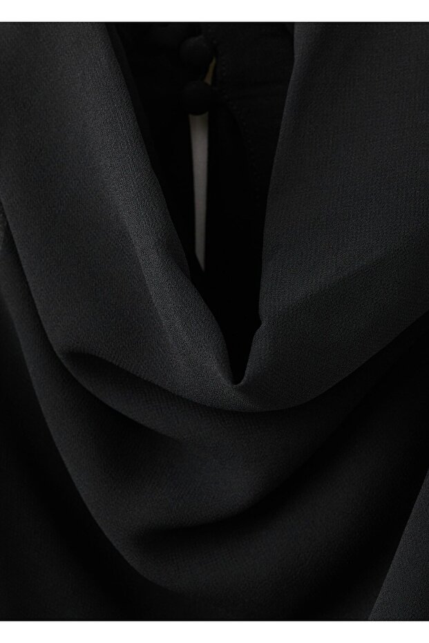 Kurdeleli halter yakalı elbise - 2