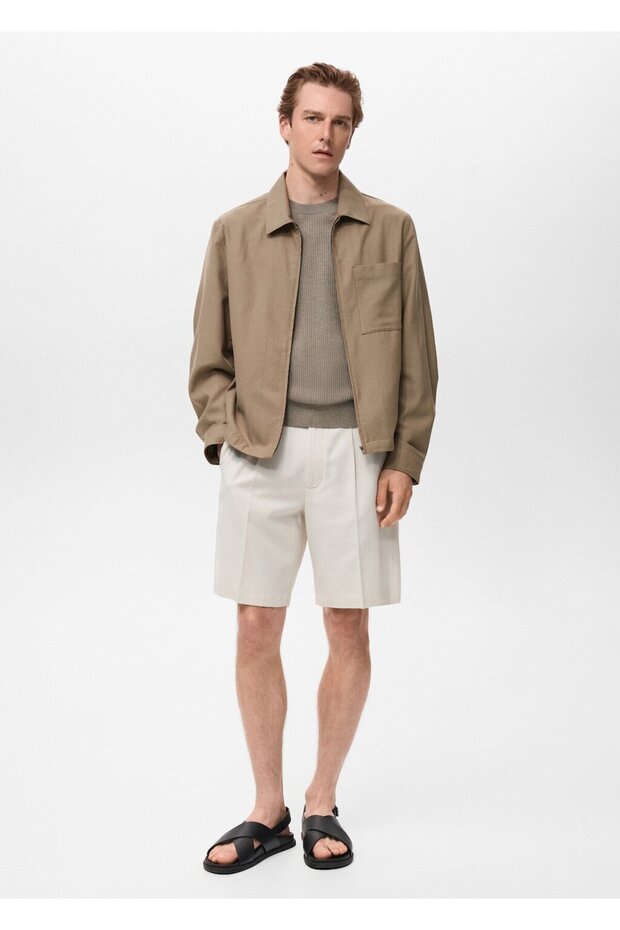 Dökümlü desenli gömlek - 2