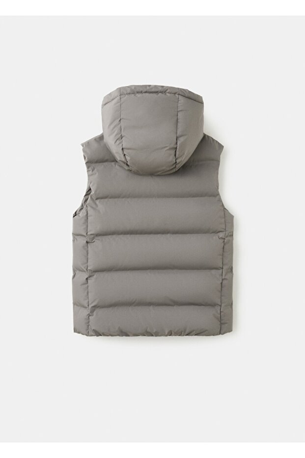 Kapüşonlu kapitone yelek - 3