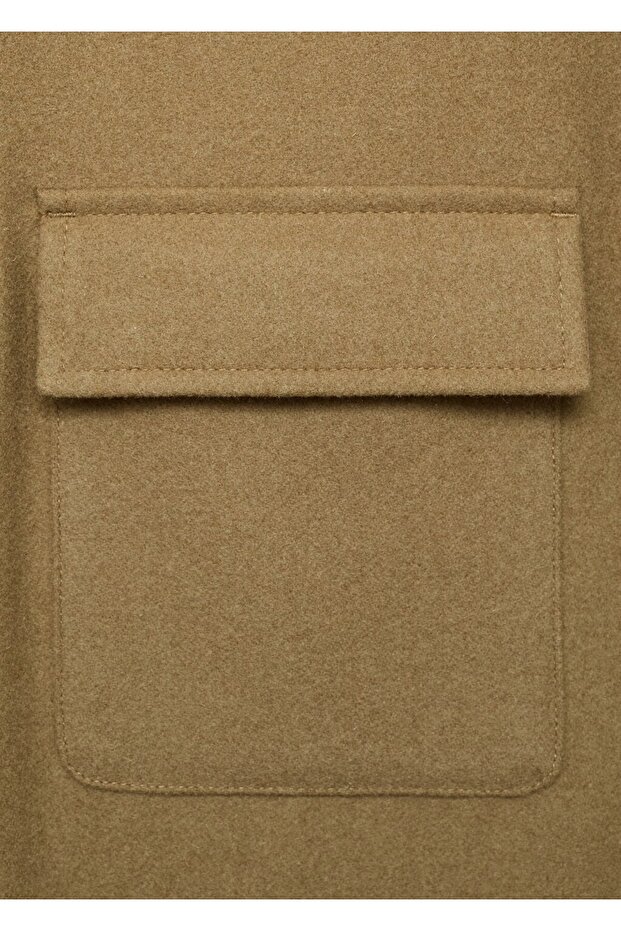 Cepli yün gömlek ceket - 5