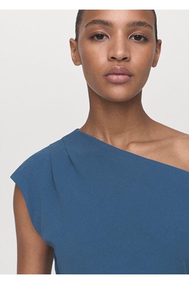 Asimetrik midi elbise - 6