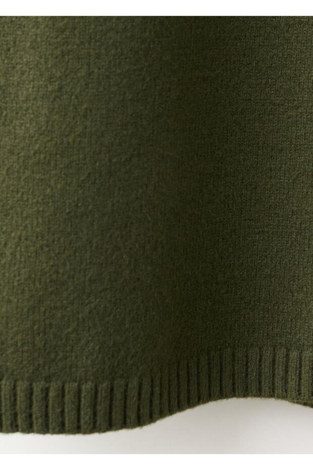 Düğmeli triko elbise - 5