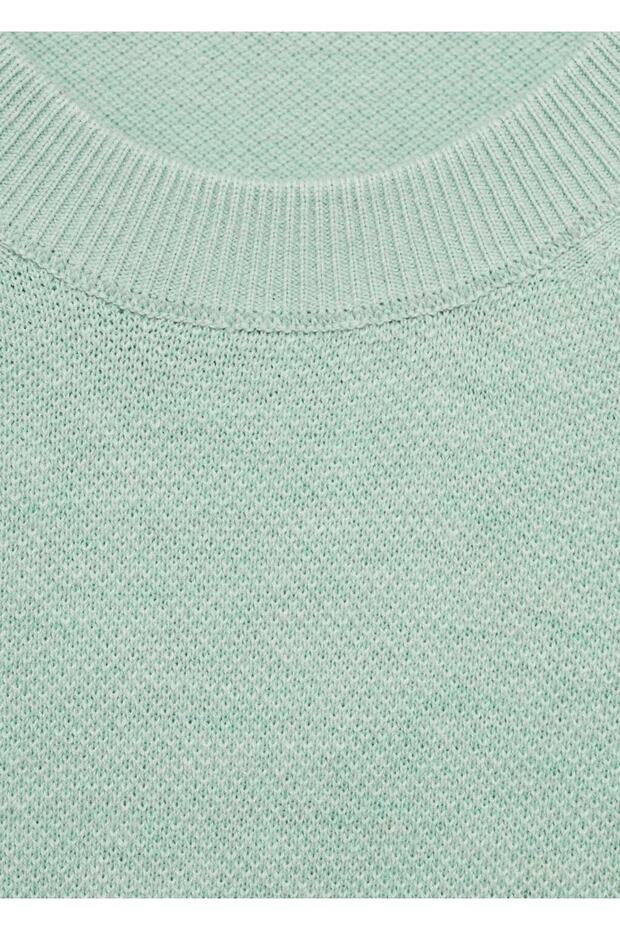 Pamuklu ince dokuma tişört - 8