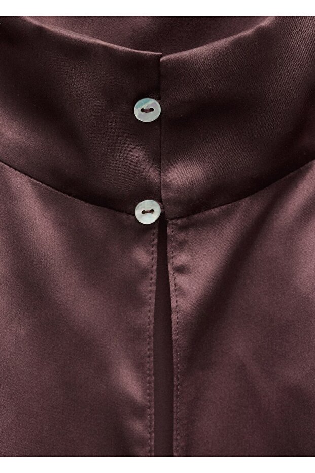 %100 saten ipek bluz - 5