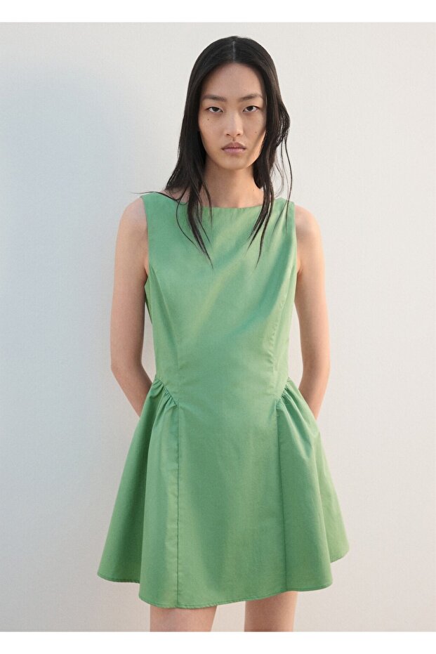 Evaze pamuklu elbise - 1