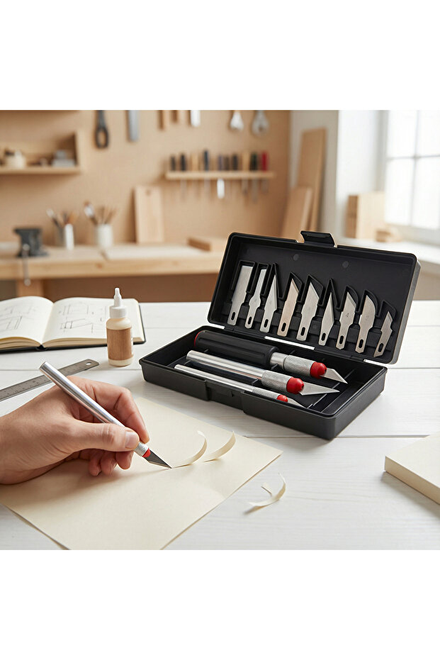 13 Parça Hobi Maket Bıçağı Seti - 5