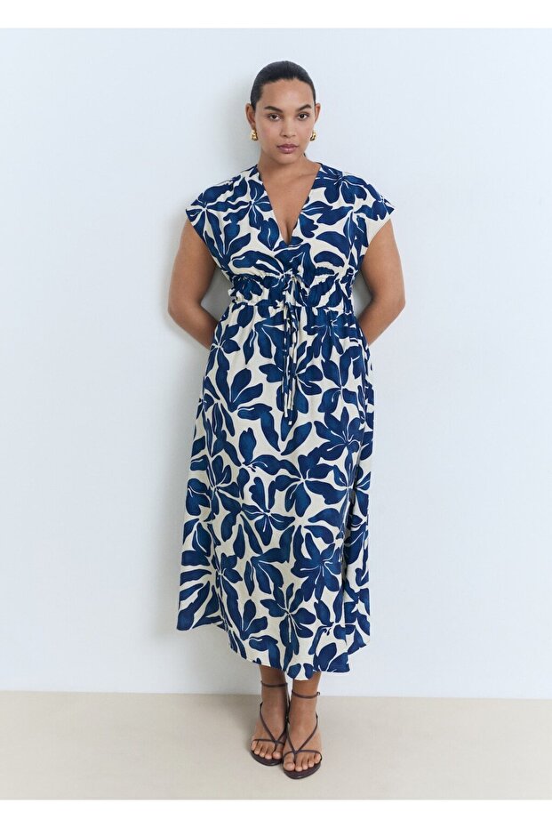 Desenli uzun elbise - 8