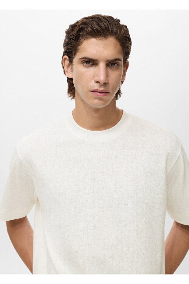 Pamuklu dokuma tişört - 6