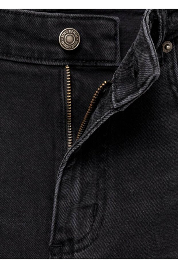 Slim fit kot bermuda şort - 5