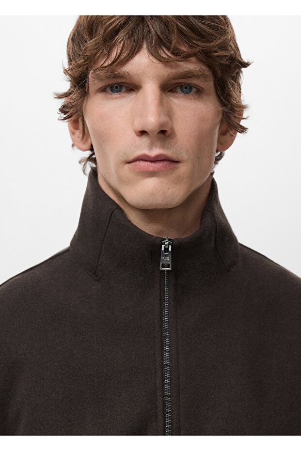 Fermuarlı yün ceket - 6