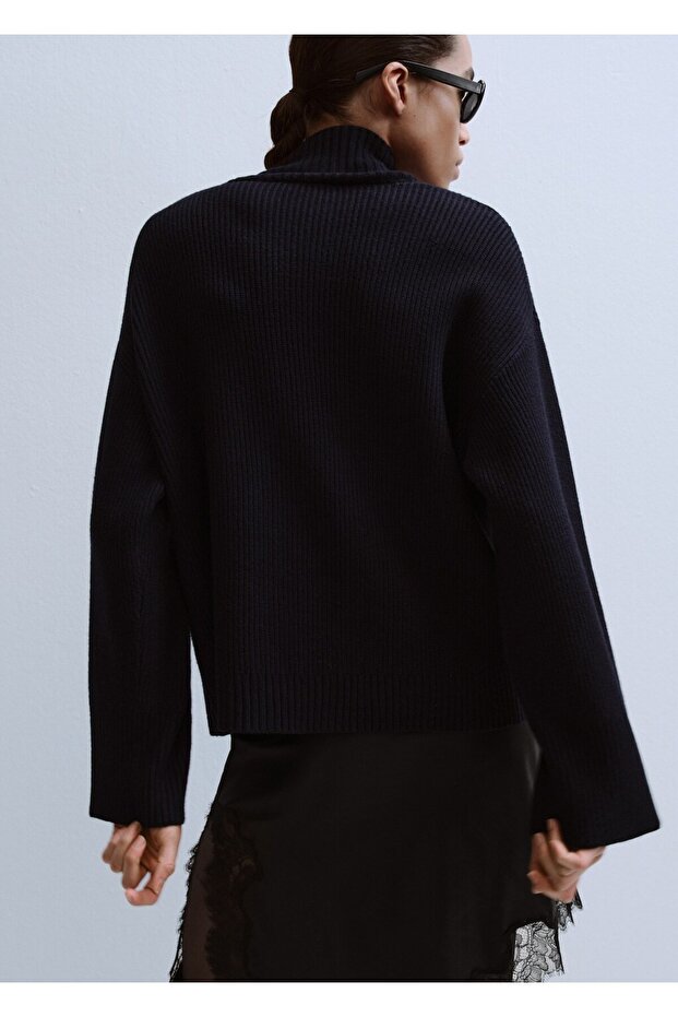 Perkins yaka düğmeli kazak - 4