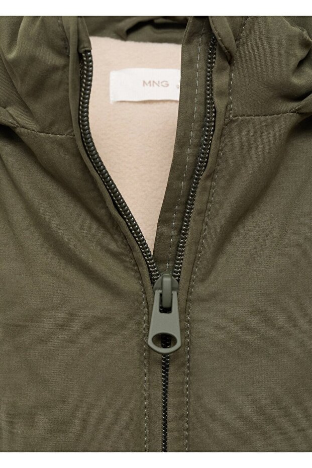 Kapüşonlu kapitone anorak - 4