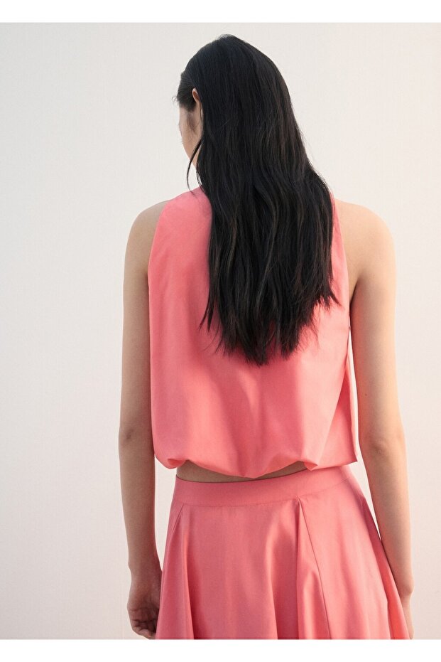 Pamuklu evaze bluz - 4