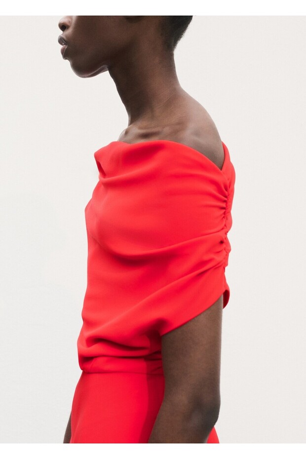 Asimetrik midi elbise - 6