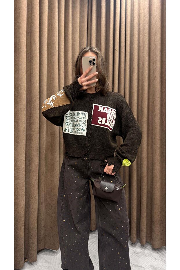 SLOGAN JAKARLI PATCH TRİKO-EKRU - 1