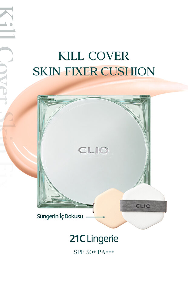 Permanent, Matte Cushion Foundation Kill Cover Skin Fixer Cushion + Refill (21C Lingerie) Spf50+ Pa+++