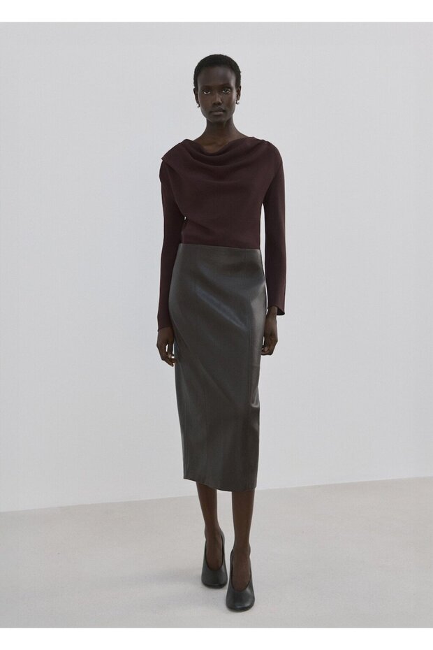 Asimetrik yaka bluz - 2