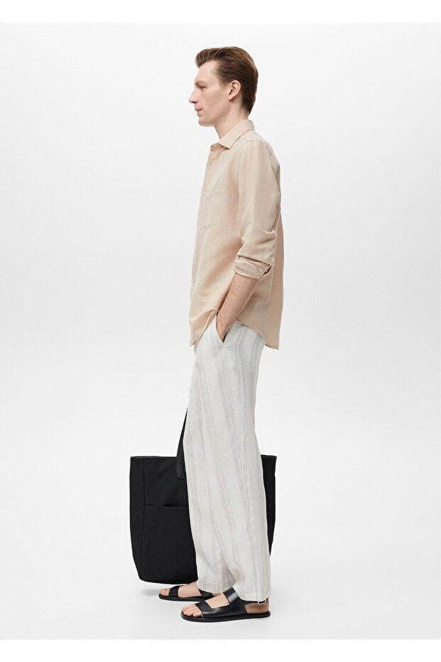 Cepli keten gömlek - 7