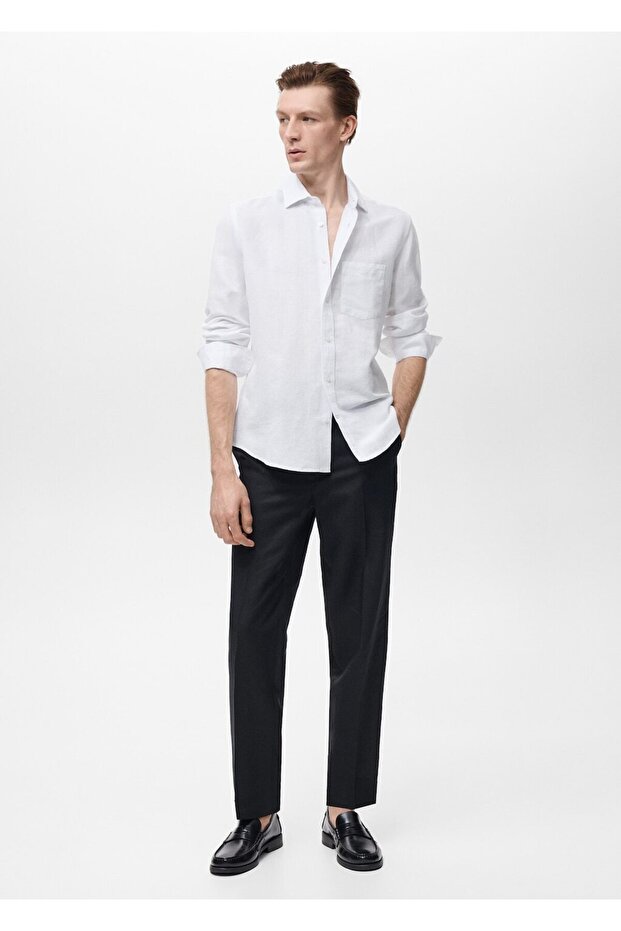 Cepli keten gömlek - 2