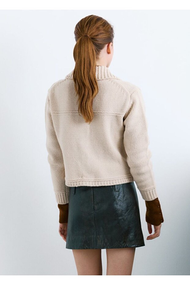 Gömlek yaka triko ceket - 4