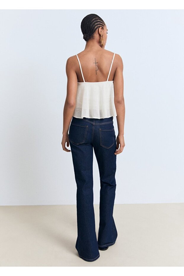 Volanlı triko bluz - 4