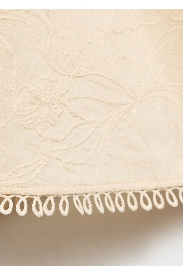 İşlemeli midi boy elbise - 8