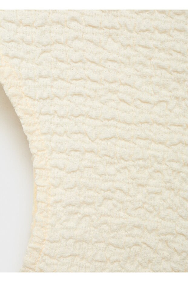 Krep pamuklu bluz - 5