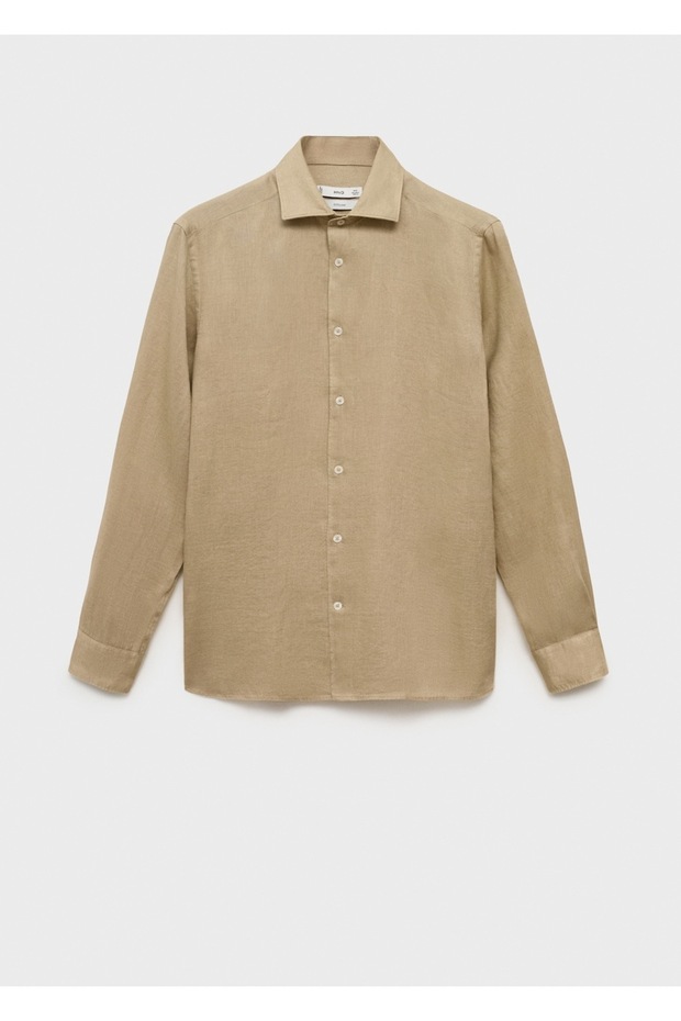 %100 keten slim fit gömlek - 3