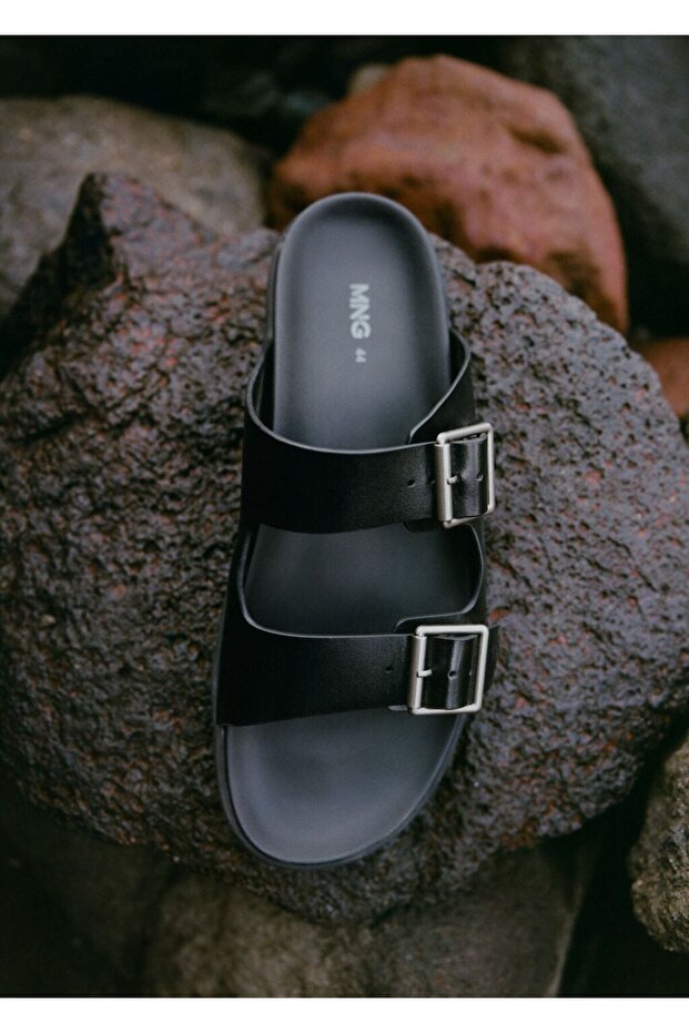 Tokalı deri sandalet - 2