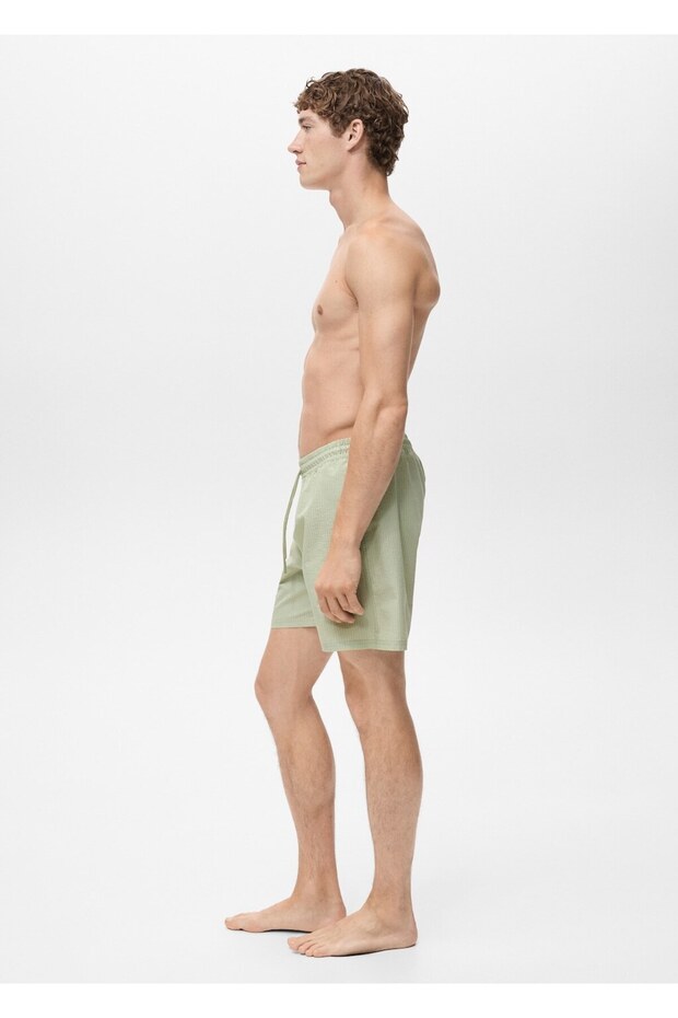 Gofre kumaşlı şort mayo - 7