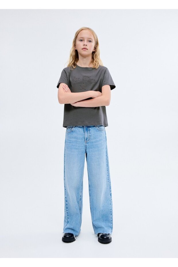 İşlemeli pamuklu tişört - 1