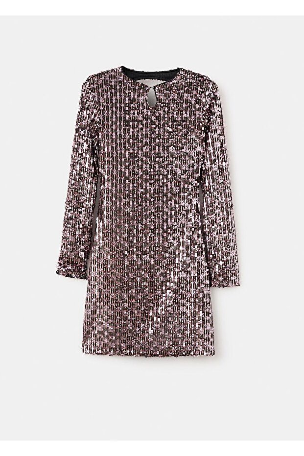 Payetli mini elbise - 3