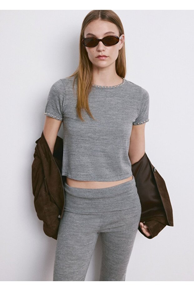 Zımbalı örgü kazak - 1