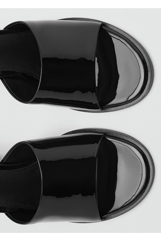 Rugan topuklu sandalet - 5