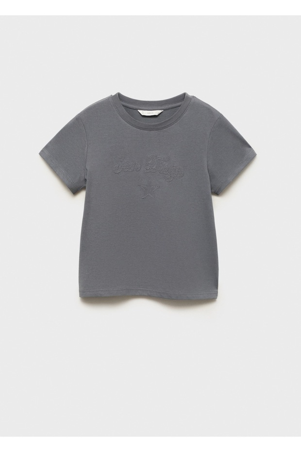 İşlemeli pamuklu tişört - 3