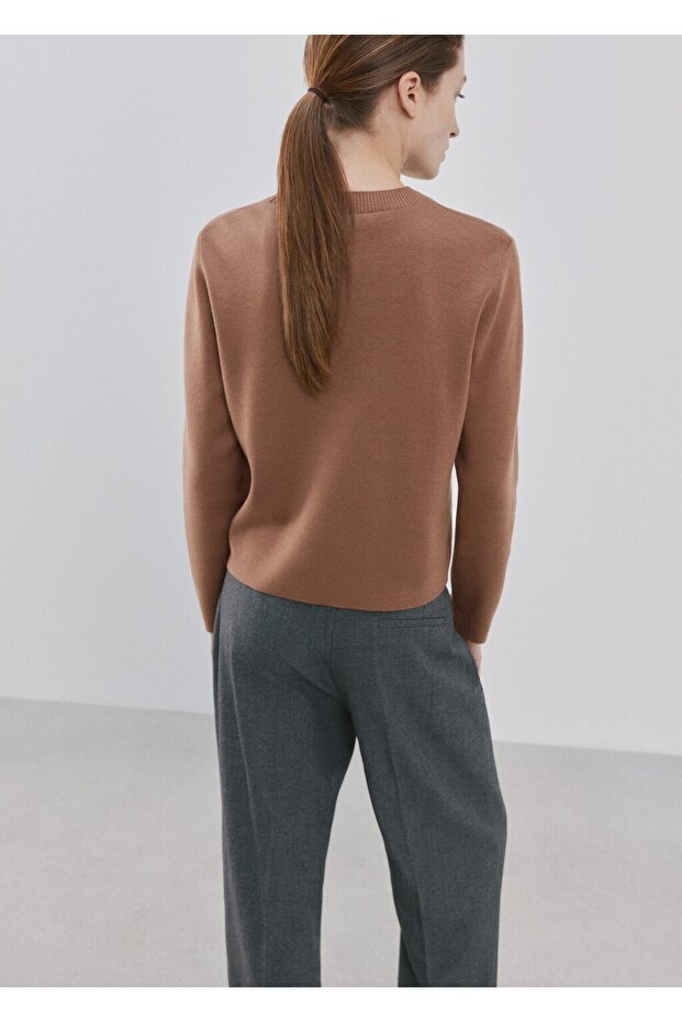 Yuvarlak yaka triko kazak - 4