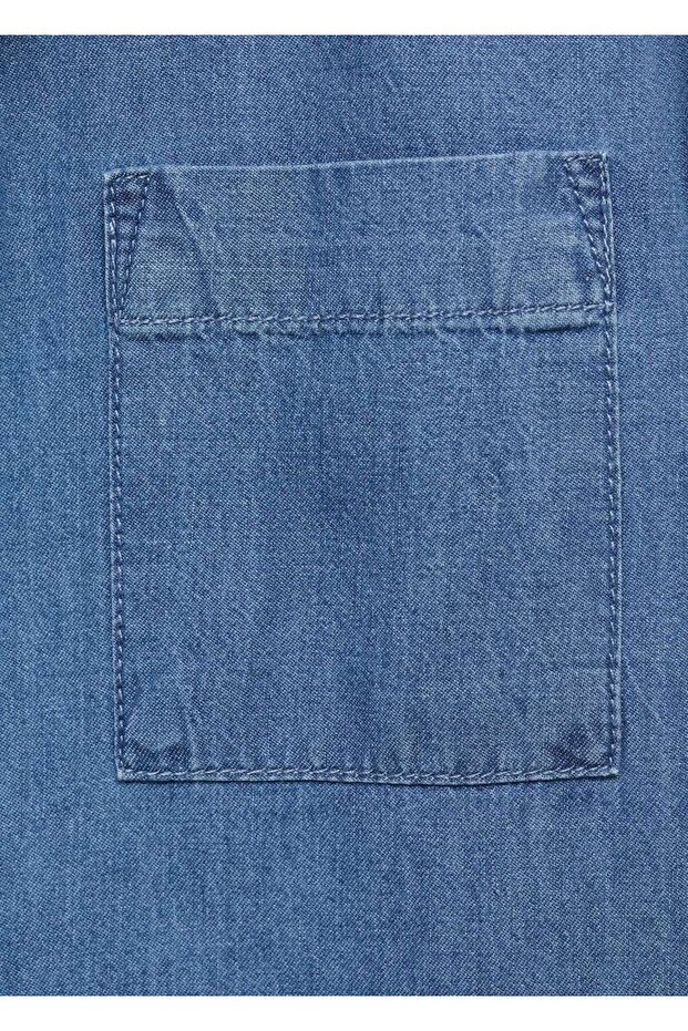 Pamuklu denim gömlek - 5