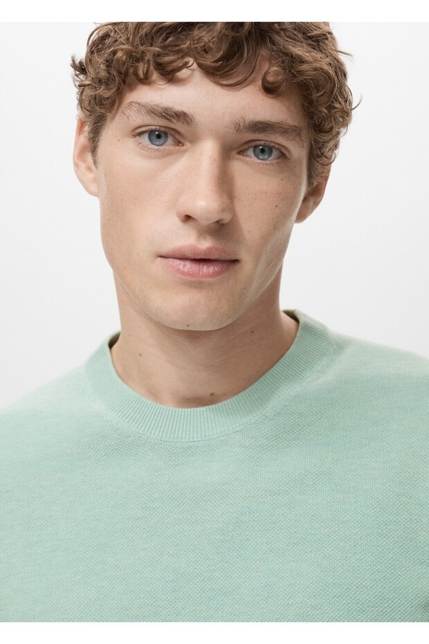 Pamuklu ince dokuma tişört - 6