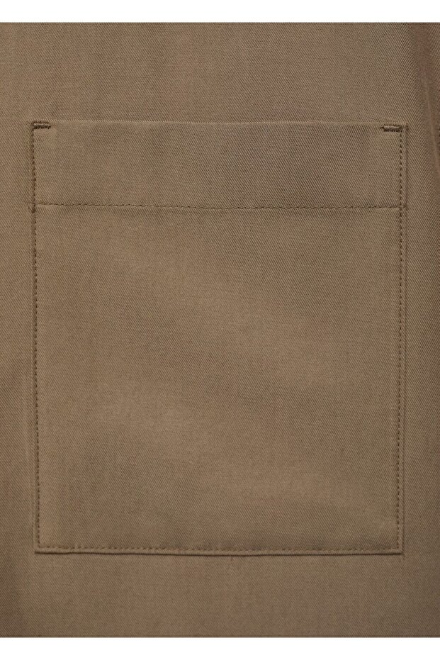 Dökümlü desenli gömlek - 5