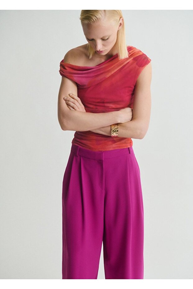 Pili detaylı pantolon - 6