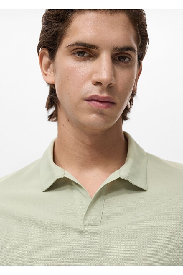 Pamuklu pike polo gömlek - 6