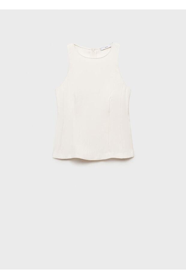 Halter Yaka Evaze Bluz - 3