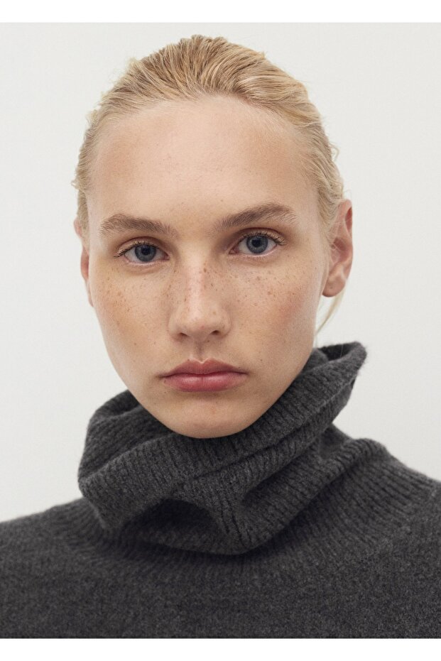 Boğazlı örgü kazak - 1